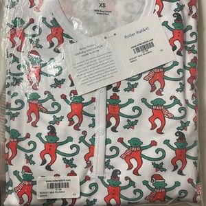 Roller Rabbit Monkey Mas Christmas Pjs Xs brand new in package
